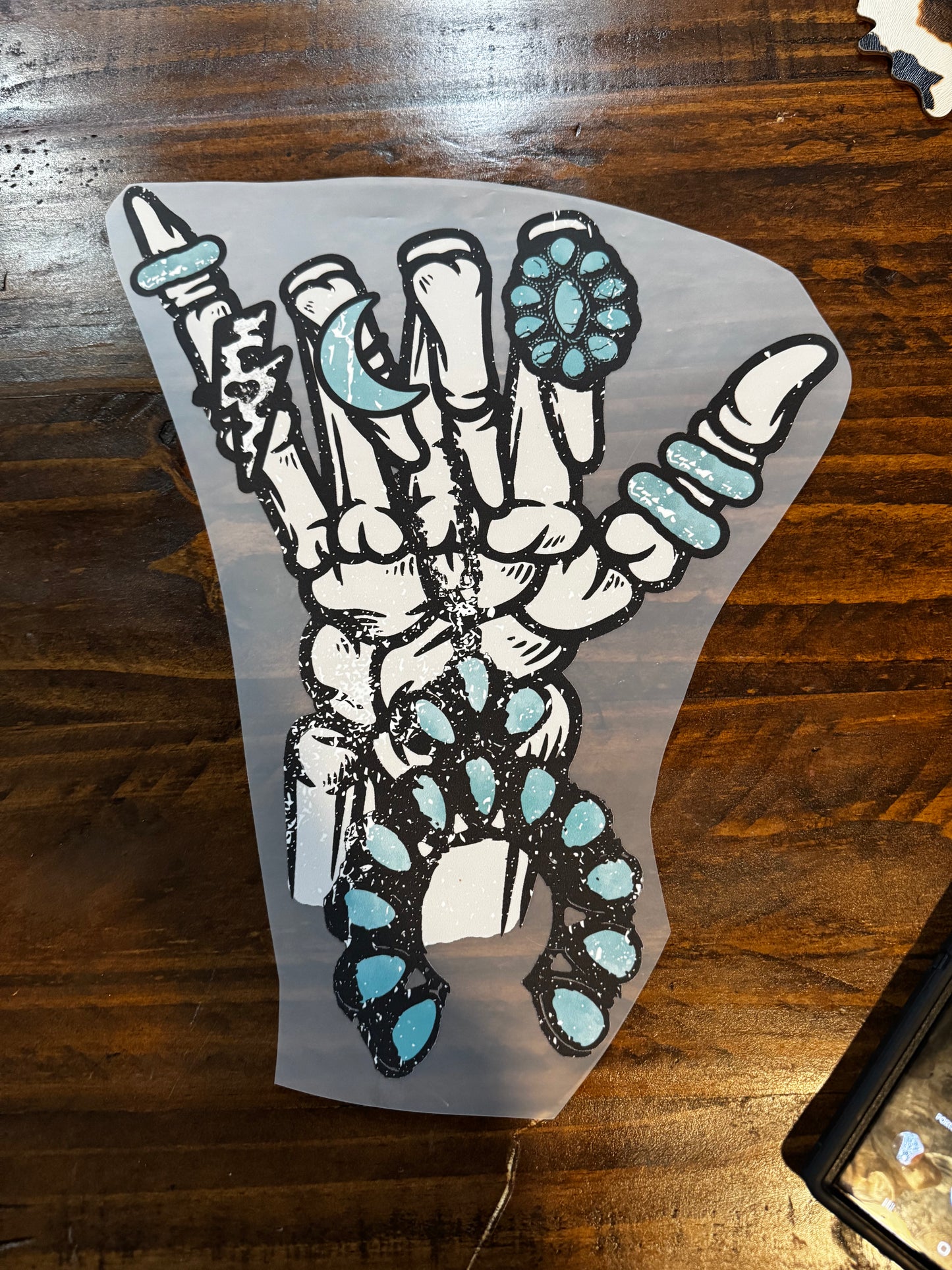 Turquoise Ring Skeleton Hand T-shirt Design