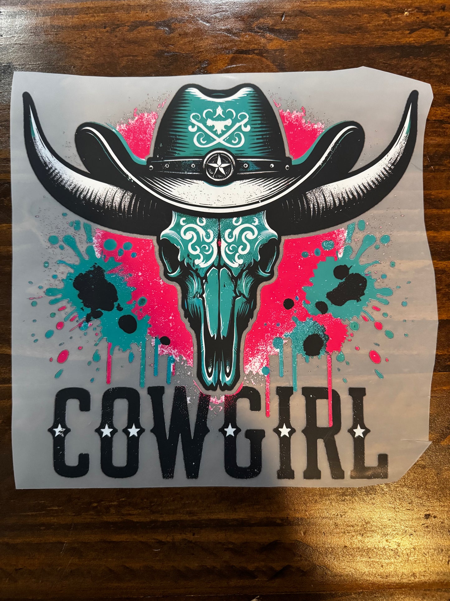 Cow Skull Cowgirl Crewneck Design