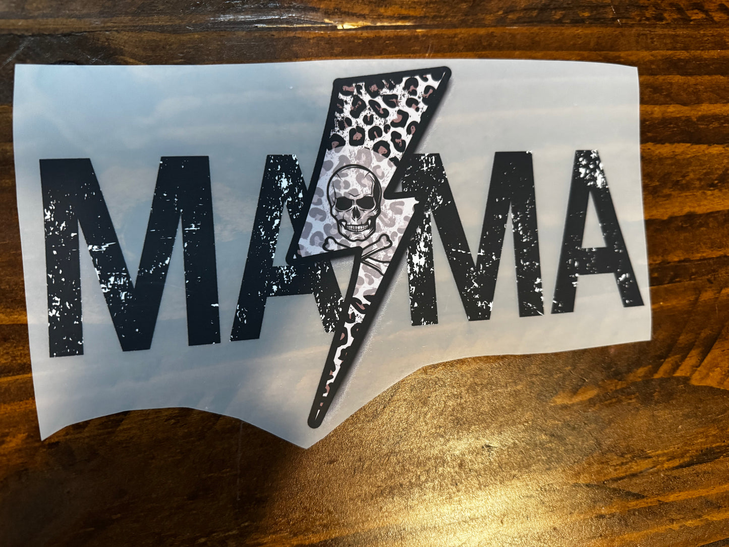 Mama Skull Leopard Bolt T-shirt